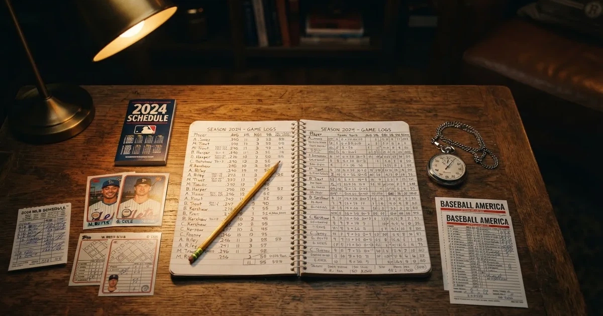 An open notebook with a pencil and a stopwatch on a wooden table