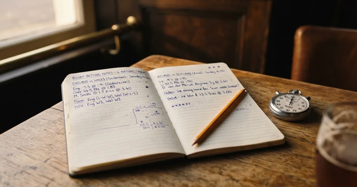An open notebook with a pencil and a stopwatch on a wooden table